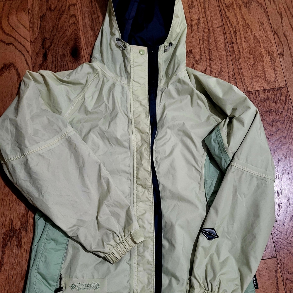 Columbia Green Light Weight Jacket Hooded Weather-Protective